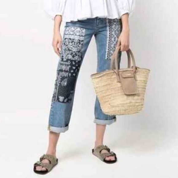 Maje Patched Boyfriend Jeans Blue US 0 France 34 - Picture 2 of 12